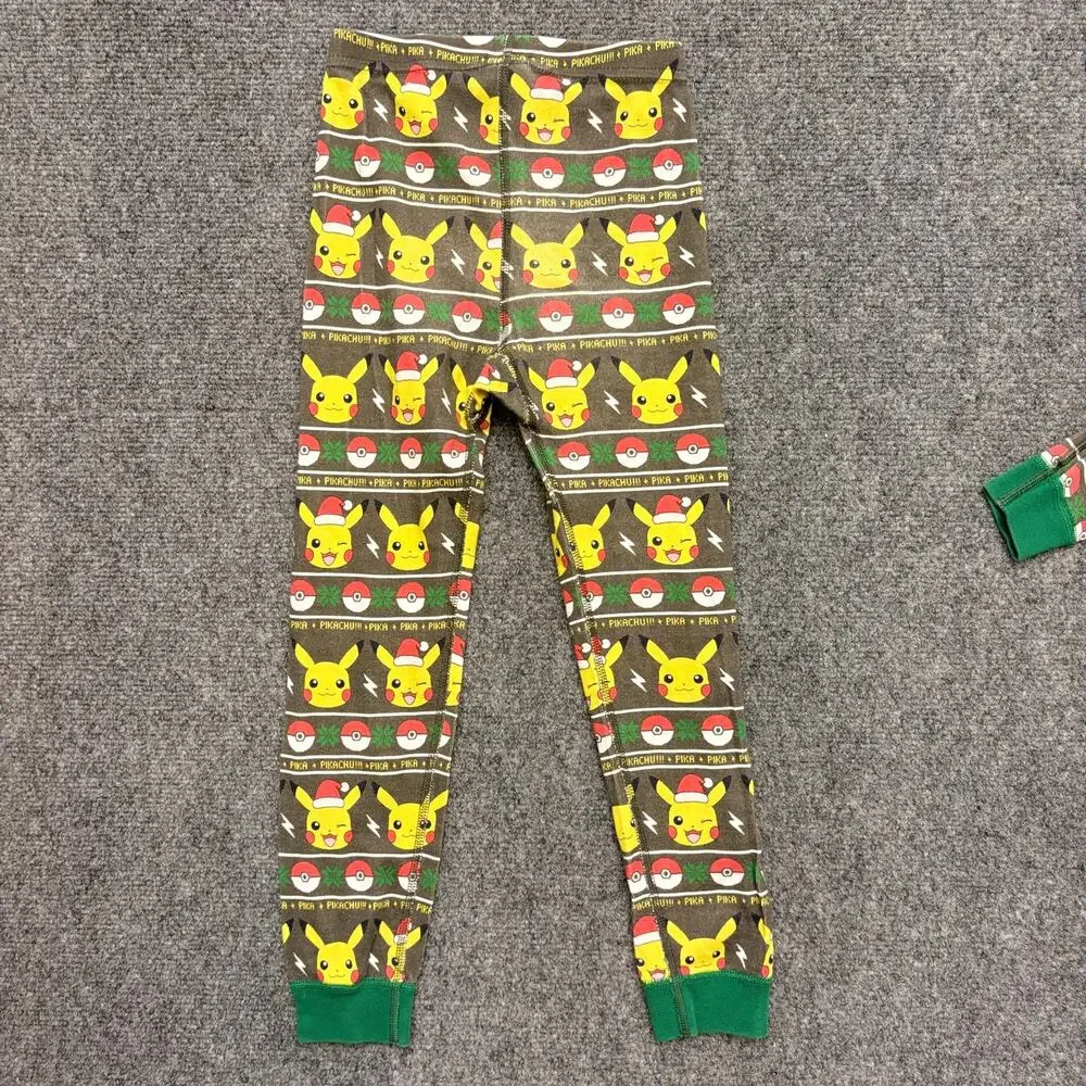 Hanna Andersson Pikachu Santa Christmas Holiday Pajama Set Youth Size 120 (6/7)